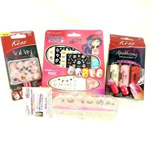 Nail Manicure Womens Girls Charms Decals Gems Mother Daughter Beauty Bundle